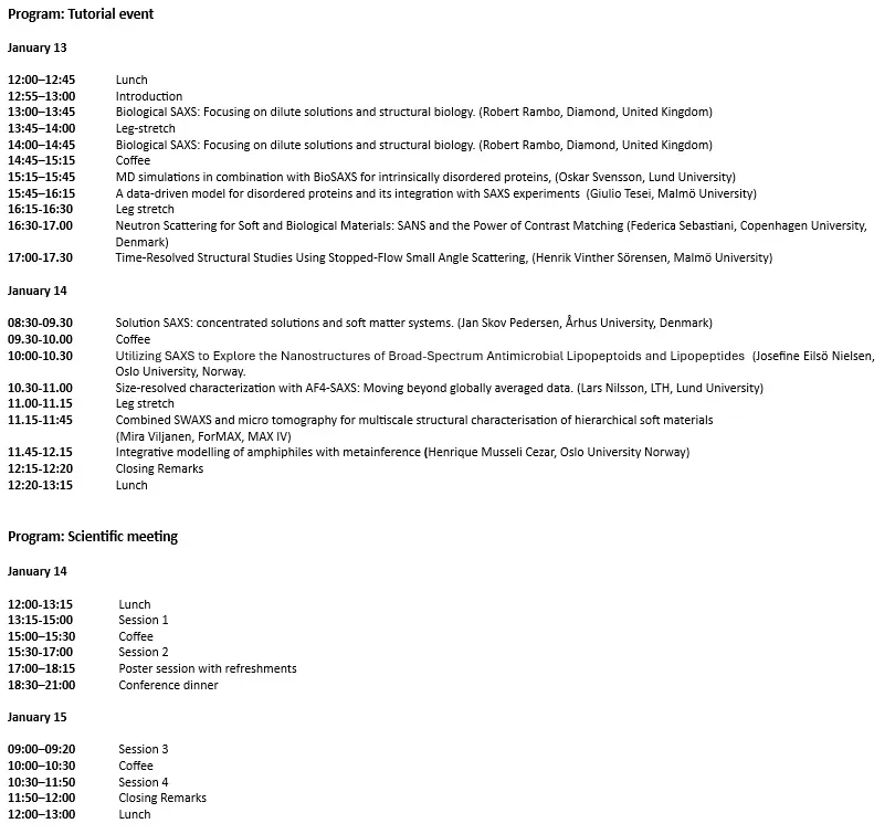 Program 13-15 January